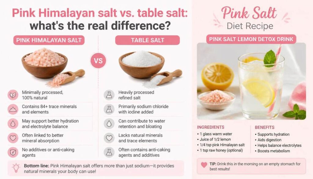Pink Himalayan salt vs. table salt what's the real difference